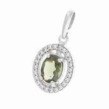 Pendant with moldavite and zirconia 013
