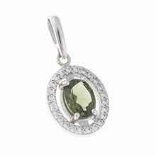 Pendant with moldavite and zirconia 013