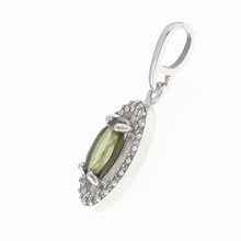 Pendant with moldavite and zirconia 013