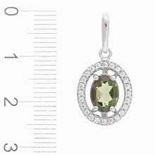Pendant with moldavite and zirconia 013