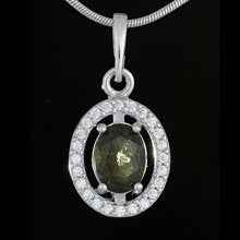 Pendant with moldavite and zirconia 013