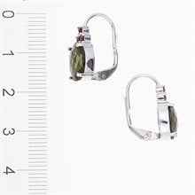 Orecchini in argento con moldaviti e granati 024G