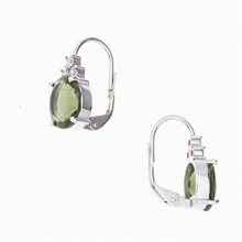 Orecchini in argento con moldaviti e zirconi 024Z