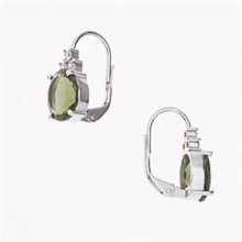 Orecchini in argento con moldaviti e zirconi 024Z