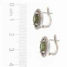 Orecchini in argento con moldaviti e zirconi 057