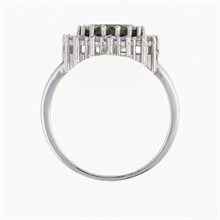 Silver ring with moldavite and zirconia 082Z