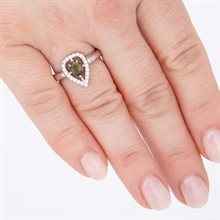 Anello in argento con moldavite e zirconi 093