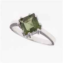 Anello Argento con moldavite 100