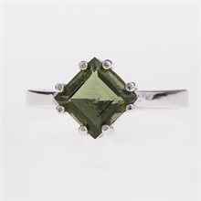 Anello Argento con moldavite 100