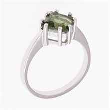 Anello Argento con moldavite 100