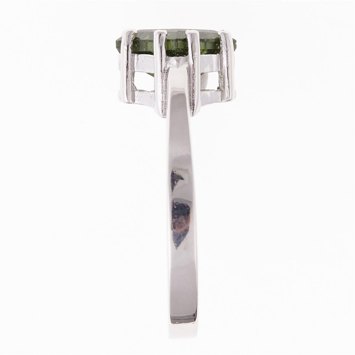 Silver ring with moldavite 100