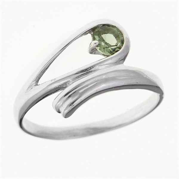 Anello Argento con moldavite 101