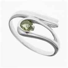 Anello Argento con moldavite 101