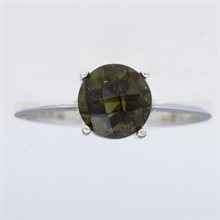 Anello Argento con moldavite 104