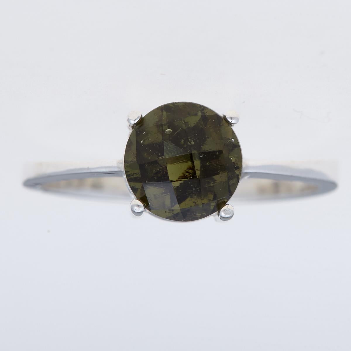 Silver ring with moldavite 104