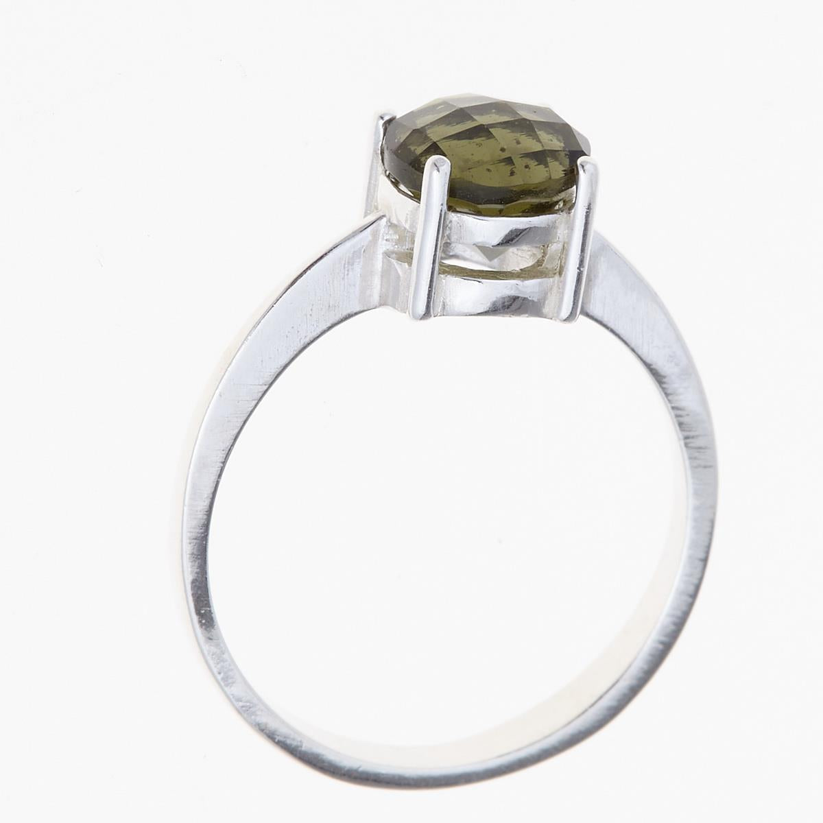 Silver ring with moldavite 104
