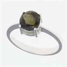 Anello Argento con moldavite 104
