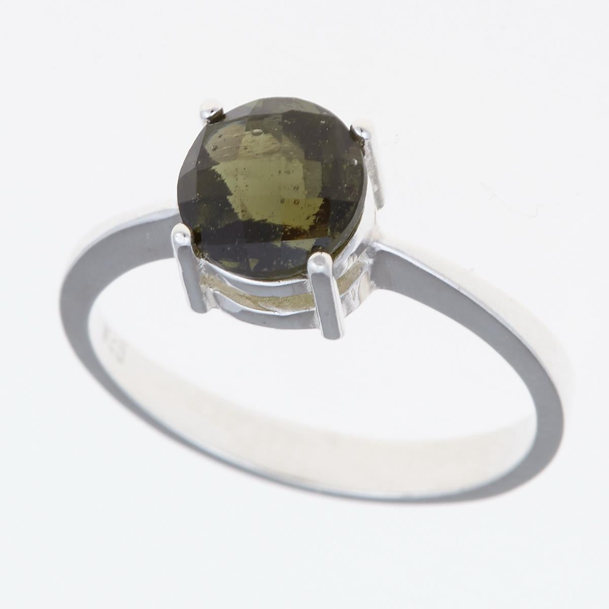Silver ring with moldavite 104