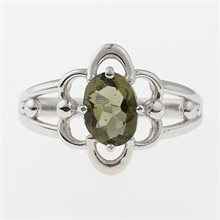 Silver ring with moldavite 112