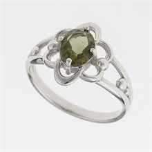Silver ring with moldavite 112