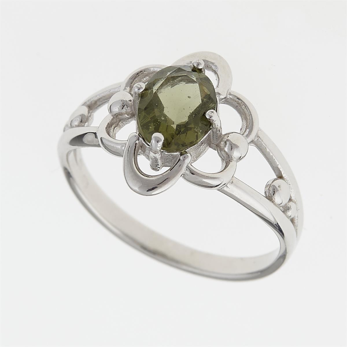 Silver ring with moldavite 112