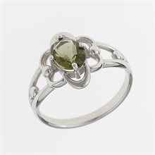 Silver ring with moldavite 112