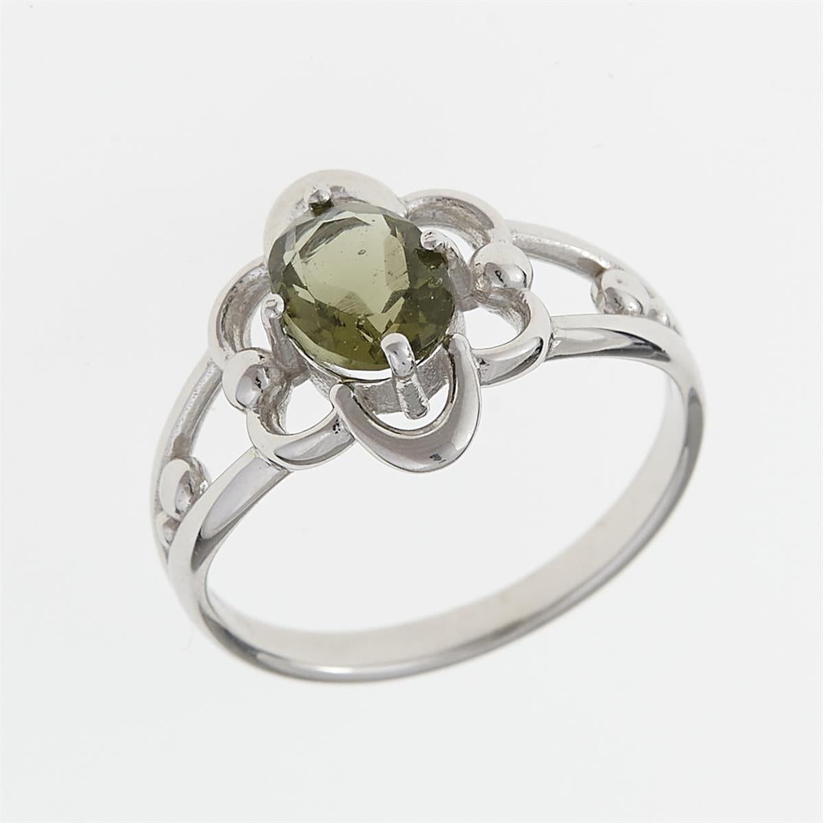 Silver ring with moldavite 112