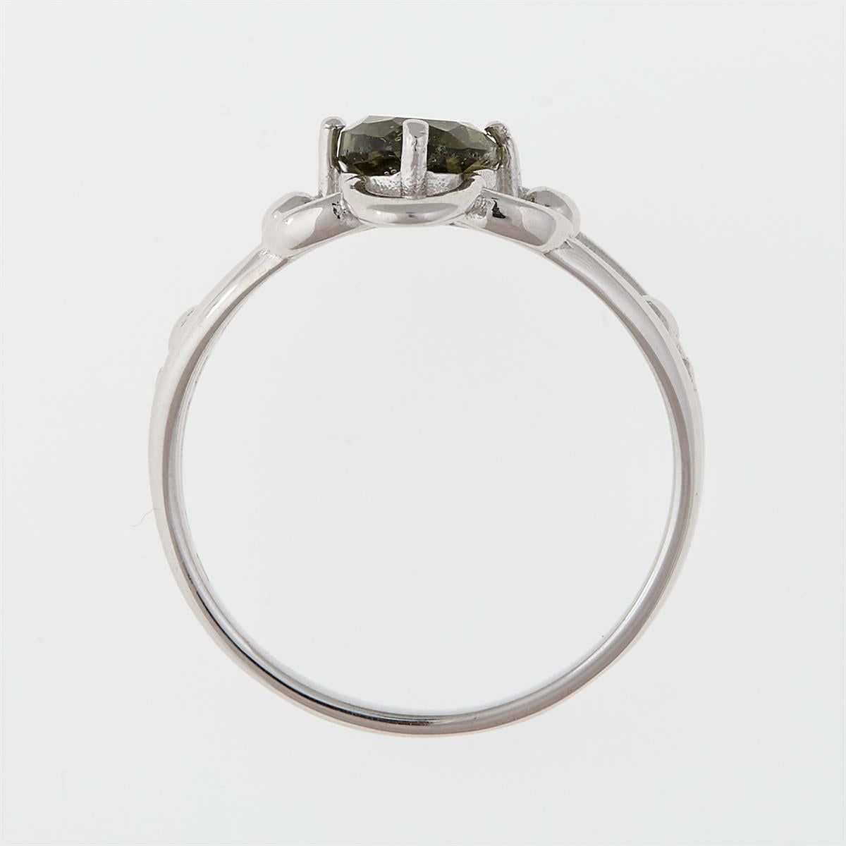 Silver ring with moldavite 112