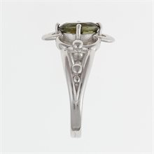Silver ring with moldavite 112