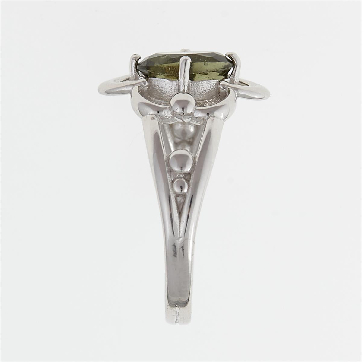 Silver ring with moldavite 112