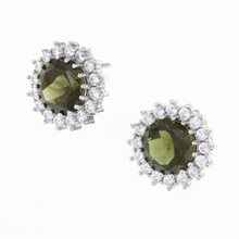 Orecchini in argento con moldaviti e zirconi 141