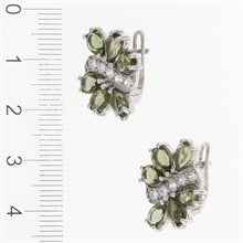 Orecchini in argento con moldaviti e zirconi 224Z