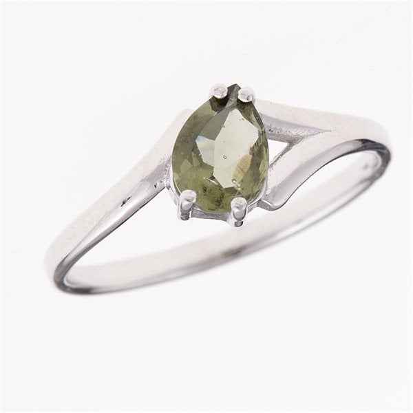 Anello Argento con moldavite 236