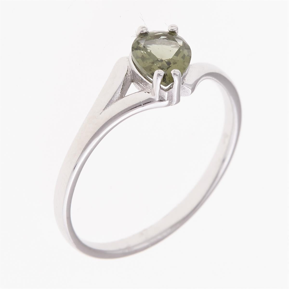 Silver ring with moldavite 236