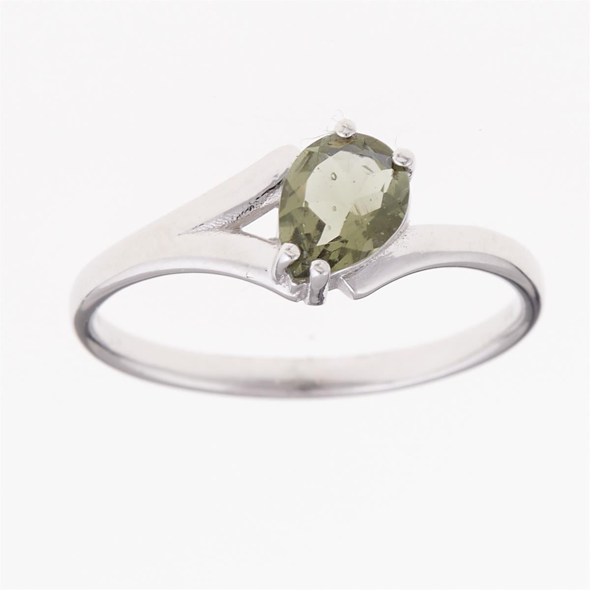Silver ring with moldavite 236