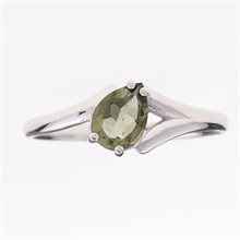 Anello Argento con moldavite 236