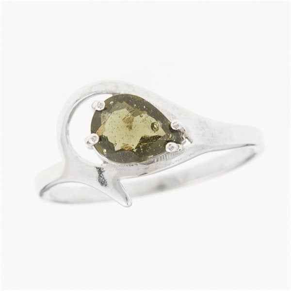 Silver ring with moldavite 264