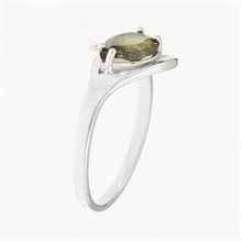 Silver ring with moldavite 264