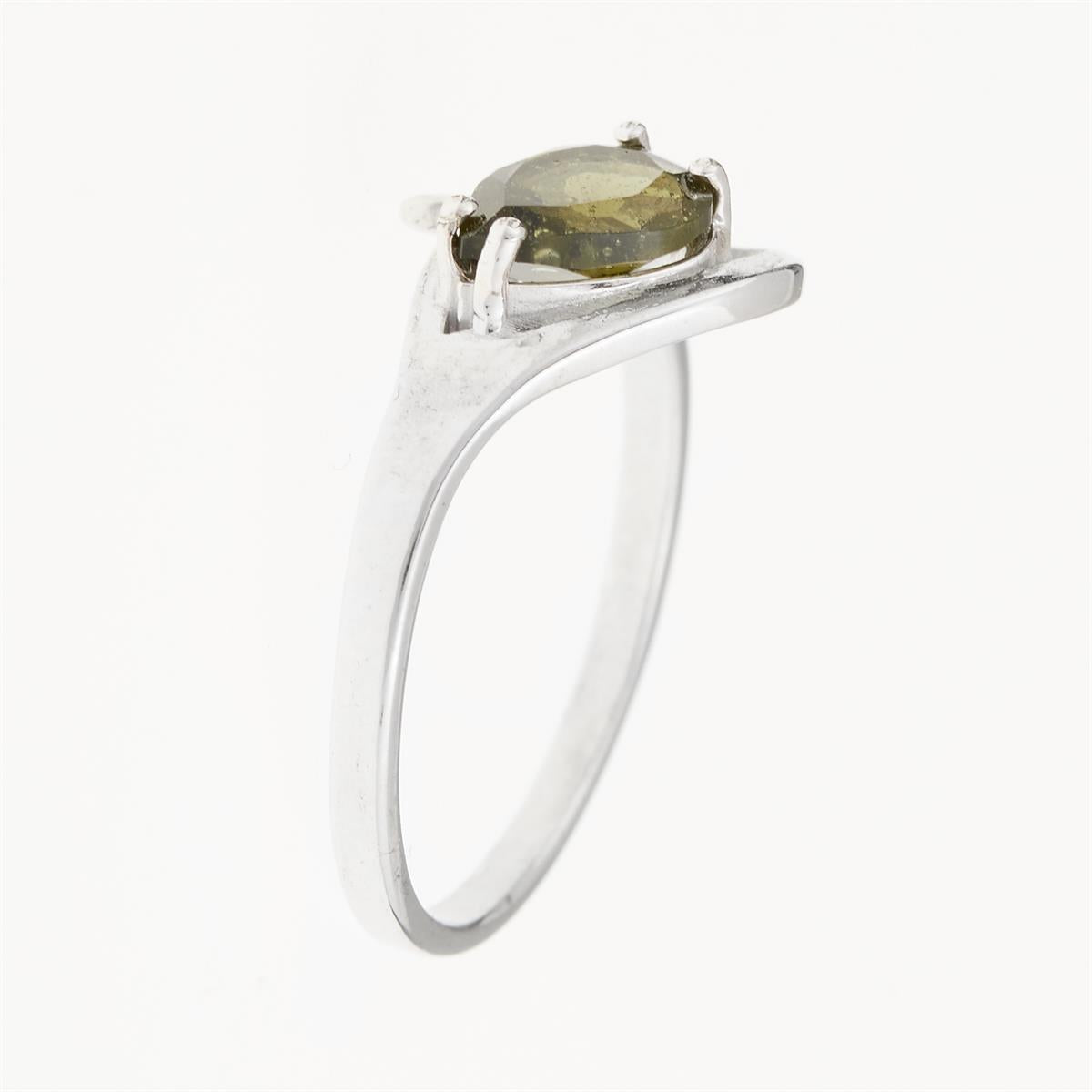 Silver ring with moldavite 264