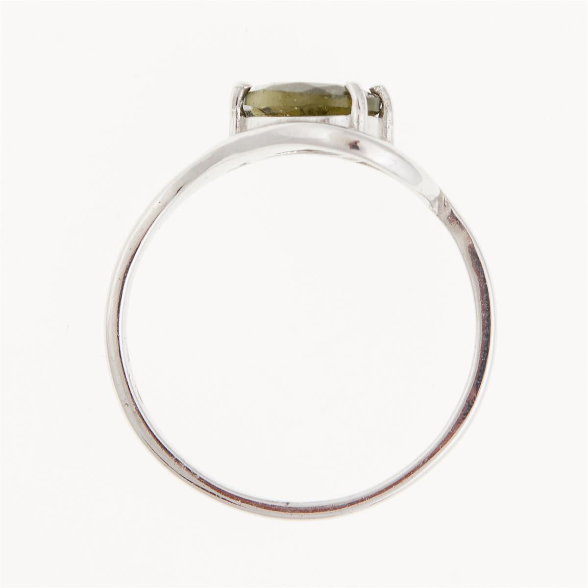 Silver ring with moldavite 264