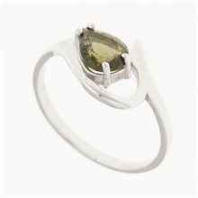Silver ring with moldavite 264