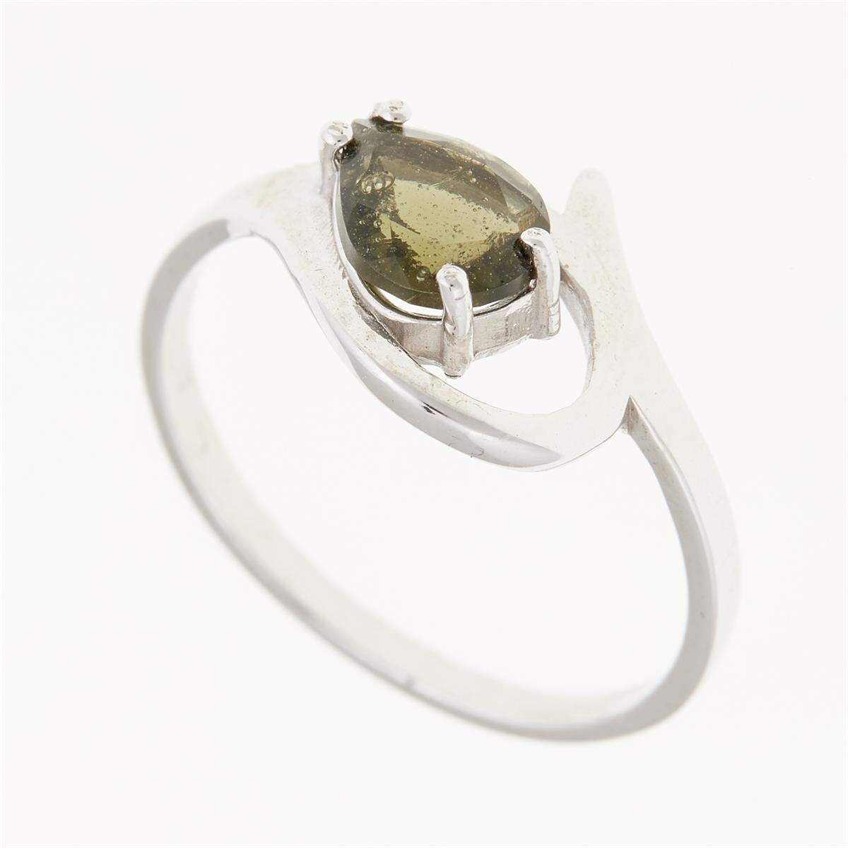 Silver ring with moldavite 264
