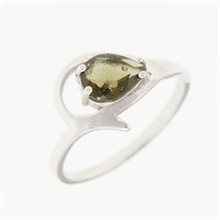 Silver ring with moldavite 264