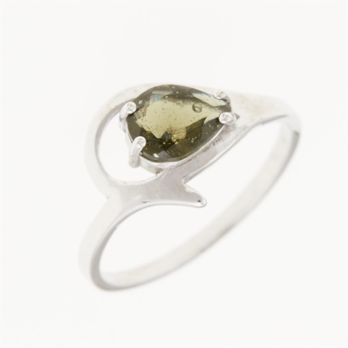 Silver ring with moldavite 264