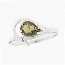 Silver ring with moldavite 264