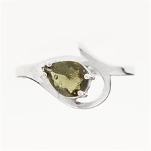 Silver ring with moldavite 264