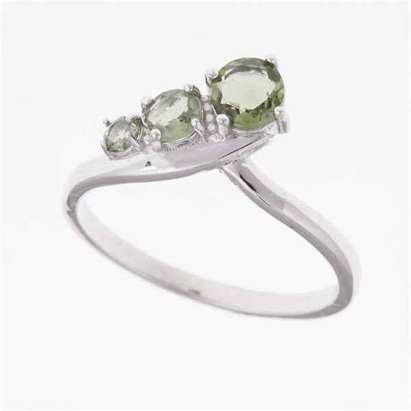 Anello Argento con moldavite 267
