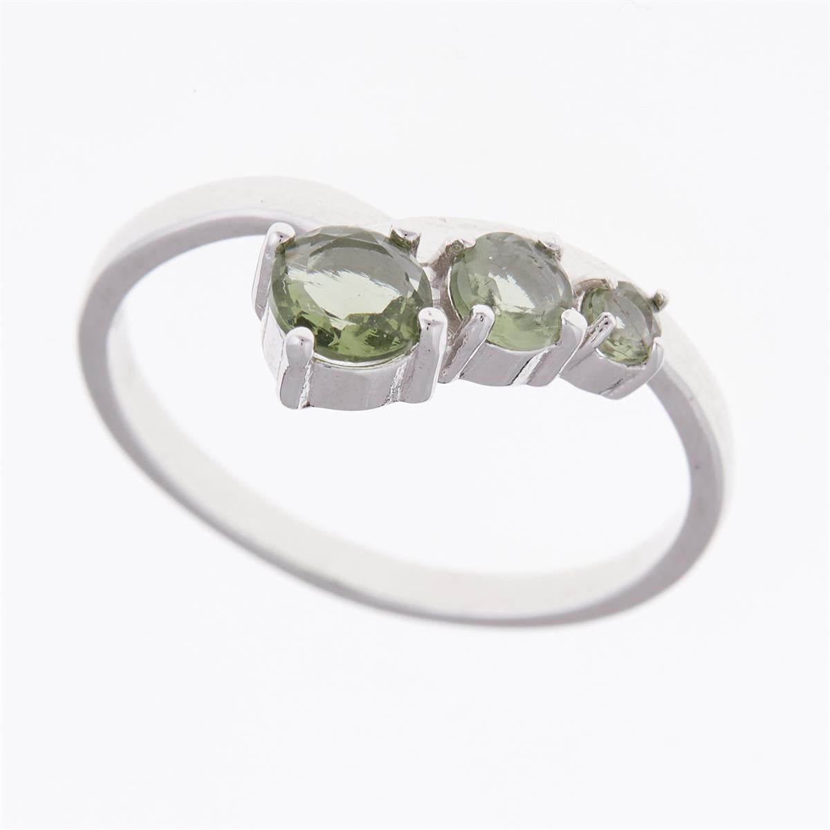 Silver ring with moldavite 267