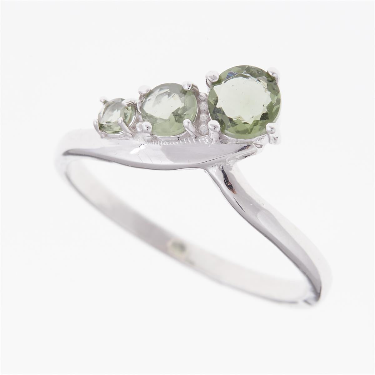 Silver ring with moldavite 267