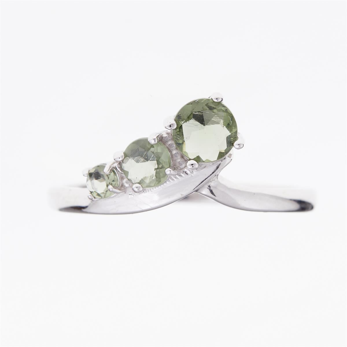 Silver ring with moldavite 267